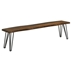 Neve Live Edge Wood Dining Bench with Hairpin Legs - Grey Sheesham