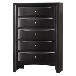 Briana 5-Drawer Bedroom Chest - Black 