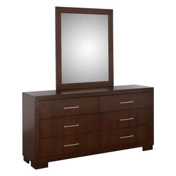 Jessica 6-Drawer Dresser with Mirror - Cappuccino 