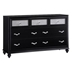 Barzini 7-Drawer Dresser - Black - Glittery Metallic Drawer Fronts