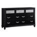 Barzini 7-Drawer Dresser - Black - Glittery Metallic Drawer Fronts - COA1985