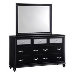 Barzini 7-Drawer Dresser with Mirror - Black 