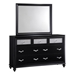 Barzini 7-Drawer Dresser with Mirror - Black - COA1986