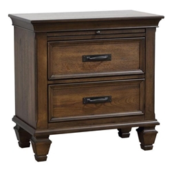 Franco 2-Drawer Nightstand Burnished Oak 