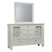 Sandy Beach 11-Drawer Dresser with Mirror - Cream White - COA2007