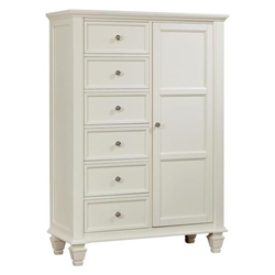 Sandy Beach 8-Drawer Door Chest - Cream White 