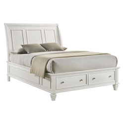 Sandy Beach California King Bed Storage Panel - Cream White 