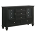 Sandy Beach 11-Drawer Dresser - Black