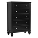 Sandy Beach 5-Drawer Bedroom Chest - Black - COA2019