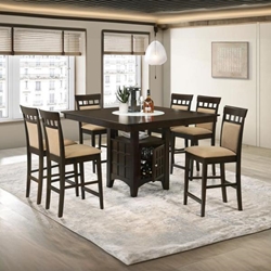 Gabriel 51"W x 51"L Square Counter Height Dining Set - Cappuccino - Brown - 7-Piece 