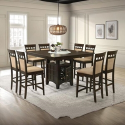 Gabriel 51"W x 51"L Square Counter Height Dining Set - Cappuccino - 9-Piece 