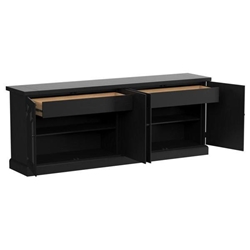 Florence 4-Door Dining Sideboard Buffet - Distressed - Black 