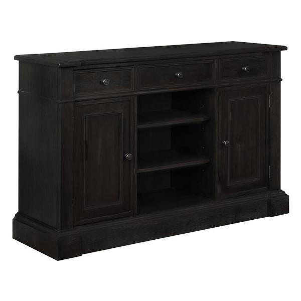 Phelps 2-Door Sideboard Buffet Cabinet - Distressed Noir - Black 