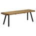 Maverick Wood Dining Bench - Natural Mango and Black - Brown