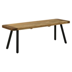 Maverick Wood Dining Bench - Natural Mango and Black - Brown 