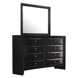 Briana 8-Drawer Dresser with Mirror - Black 