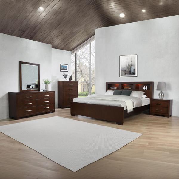 Jessica Queen Bedroom Set - Cappuccino - 5-Piece 