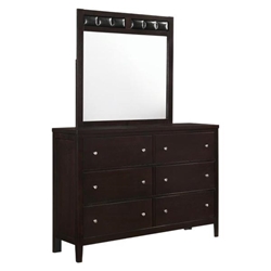 Carlton 6-Drawer Dresser with Mirror - Cappuccino 