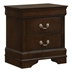 Louis Philippe 2-Drawer Nightstand - Cappuccino - Brown