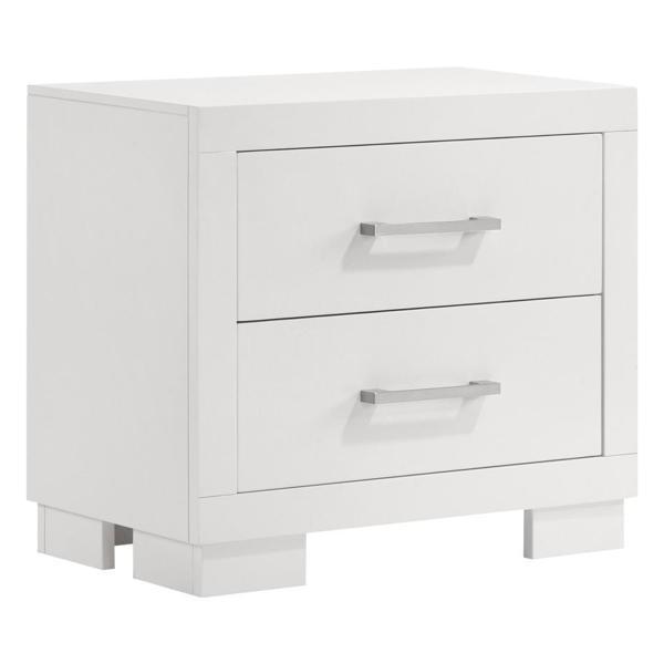 Jessica 2-Drawer Nightstand - Cream - White 