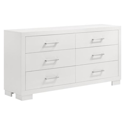 Jessica 6-Drawer Dresser - Cream - White 