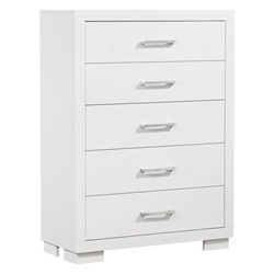 Jessica 5-Drawer Bedroom Chest - Cream - White 