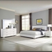 Felicity Eastern King Bedroom Set - White High Gloss - 4-Piece - Chrome Finish Legs - COA2372