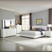 Felicity Eastern King Bedroom Set - White High Gloss - 5-Piece - LED Touch Lighting - COA2373