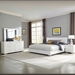 Felicity Modern Queen Bedroom Set - with LED Lighted Headboard - White High Gloss - 4-Piece - COA2383