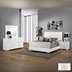 Felicity Eastern King Bedroom Set - White High Gloss - 4-Piece - High Headboard