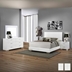 Felicity Eastern King Bedroom Set - White High Gloss - 4-Piece - LED Mirror