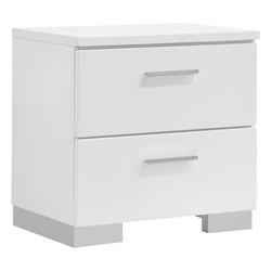 Felicity 2-Drawer Nightstand - White High Gloss 