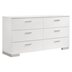 Felicity 6-Drawer Dresser White High Gloss