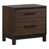 Edmonton 2-Drawer Nightstand - Rustic Tobacco Finish Top - Dark Bronze Hardware - Brown