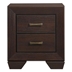 Kauffman 2-Drawer Nightstand - Dark Cocoa - Brown