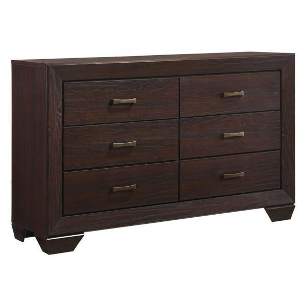 Kauffman 6-Drawer Dresser - Dark Cocoa - Brown 