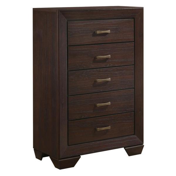 Kauffman 5-Drawer Bedroom Chest - Dark Cocoa - Brown 