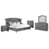 Deanna Eastern King Bedroom Set - Grey - 5-Piece