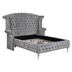 Deanna Upholstered California King Bed Wingback - Grey