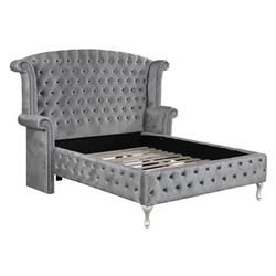 Deanna Upholstered California King Bed Wingback - Grey 