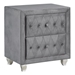 Deanna Upholstered 2-Drawer Nightstand - Grey - COA2577