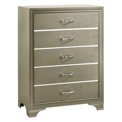 Beaumont 5-Drawer Bedroom Chest - Champagne - Gold 