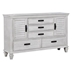 Franco 5-Drawer Dresser Distressed White - Ivory