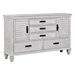 Franco 5-Drawer Dresser Distressed White - Ivory - COA2715