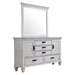 Franco 5-Drawer Dresser with Mirror - Distressed White - Ivory - COA2716