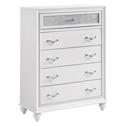 Barzini 5-Drawer Bedroom Chest - White 