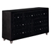 Deanna 7-Drawer Upholstered Dresser - Black