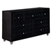 Deanna 7-Drawer Upholstered Dresser - Black - COA2766