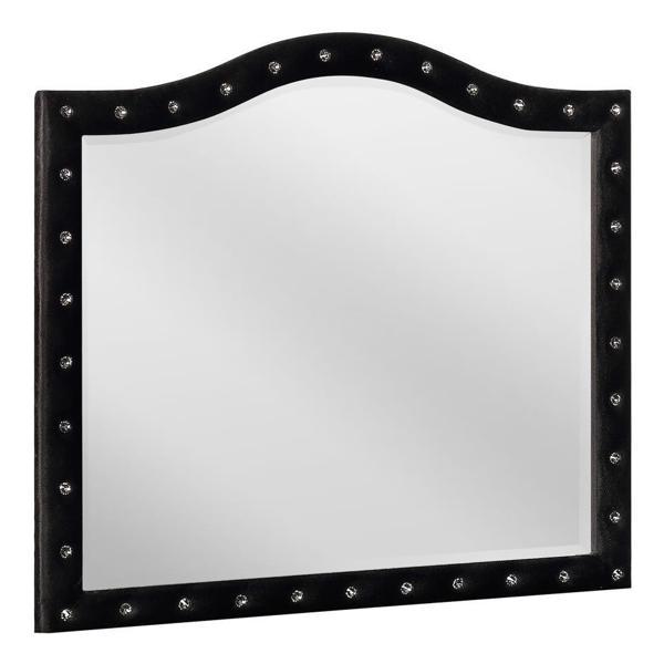 Deanna Upholstered Dresser Mirror - Black 