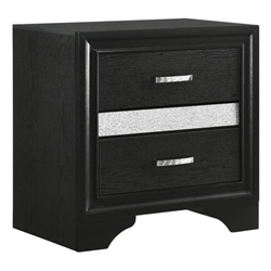 Miranda 2-Drawer Nightstand - Black 